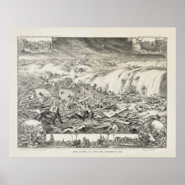 PÔSTER GALVESTON HURRICANE 1900 (Frente)