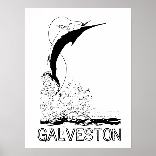 Poster Galveston, pesca desportiva TX (Frente)