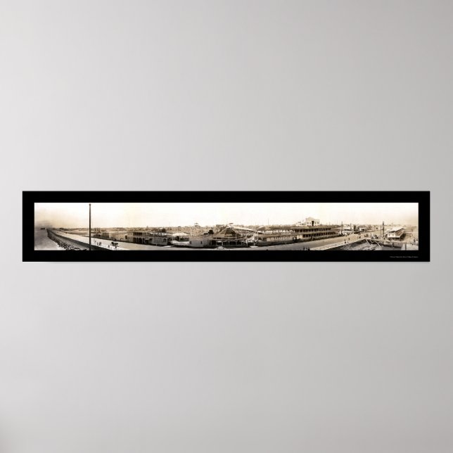 Pôster Galveston Waterfront Foto 1909 (Frente)