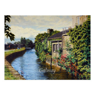 Pôster Galway City Irlanda Canal View
