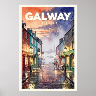 Poster Galway Irlanda Viagens Antigas