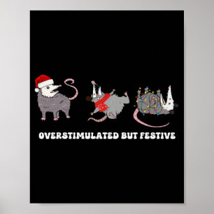 Poster Gambás de Papai Noel Engraçados Superestimulados M