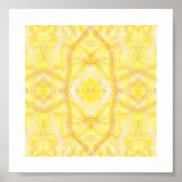 Poster Gamboge Abstract Yellow White Watercolor Art