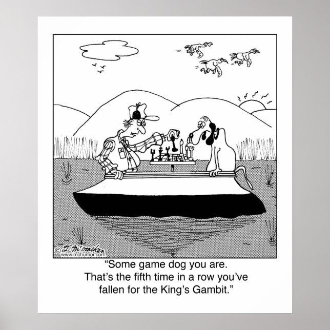 Poster Game Dog Joga Xadrez (Frente)