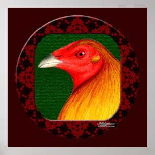 Pôster Gamecock enquadrado