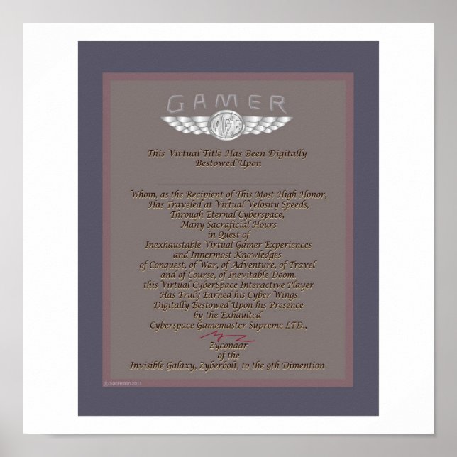 PÔSTER GAMER AWARD (Frente)