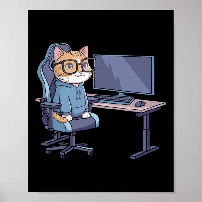 Poster Gamer Cat Squad Funny Meme 1  (Frente)