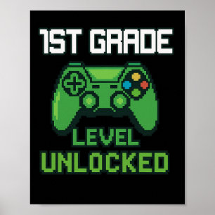 Poster Gamer Ck Desbloqueado De Nível De 1rua Para O Scho