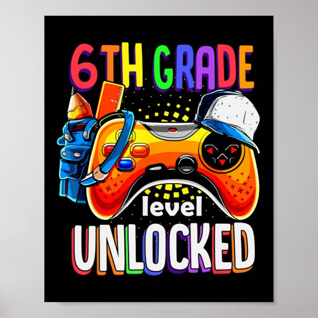 Poster Gamer Ck To School Gamepad Sexto Nível 6º Ano U (Frente)