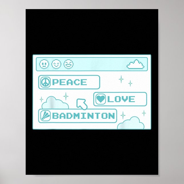 Poster Gamer Computer Pc Nerd Legal Peace Love Badmin (Frente)