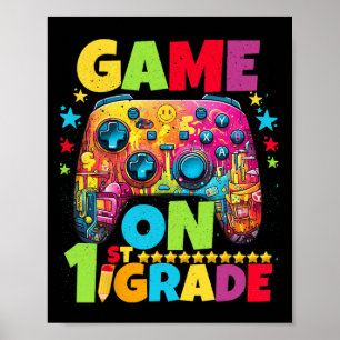 Poster Gamer De Vídeo Desbloqueado De Nível 1rua Ck Pixel