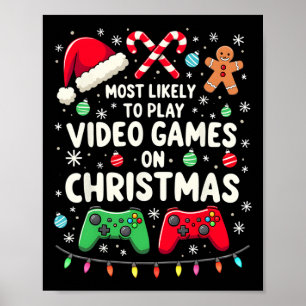 Poster Gamer Divertido Mais Propenso a Jogar Video Games 