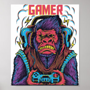 Poster Gamer do gorila