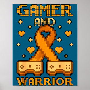 Poster Gamer e Guerreiro pela Conscientização do Câncer R