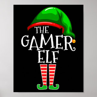 Poster Gamer Elf Family Matching Group Natal Gift Vid