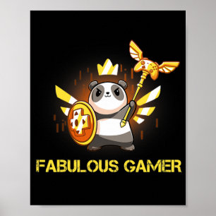 Poster Gamer Fabuloso Jogos Engraçado Panda Gamer Jogo