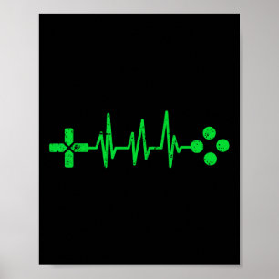 Poster Gamer Geeks Heartbeat Gaming