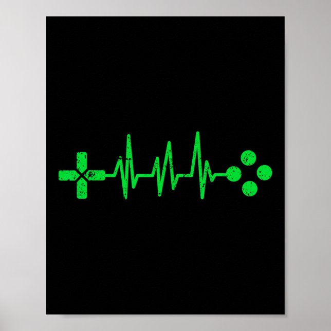 Poster Gamer Geeks Heartbeat Gaming  (Frente)