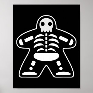 Poster Gamer Gift De Conselho De Halloween Com Maçã Osso