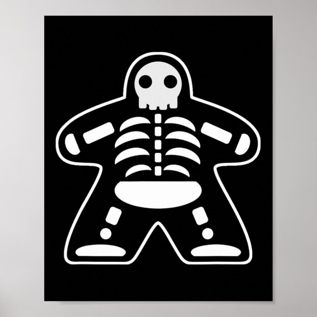 Poster Gamer Gift De Conselho De Halloween Com Maçã Osso (Frente)