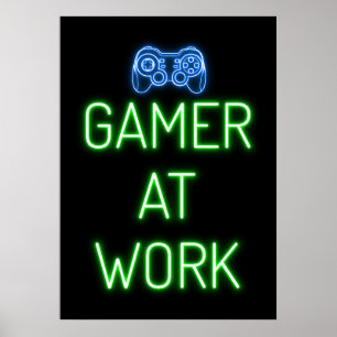 Poster Gamer Gift   Jogador No Trabalho