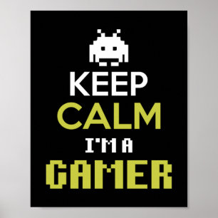 Poster Gamer Gift Mantenha Calma Eu Sou Um Jogador