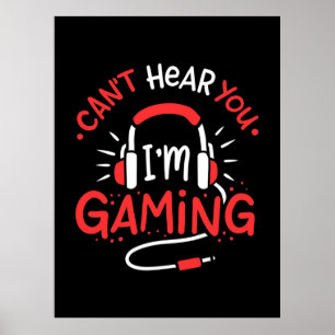 Poster Gamer Gift   Não Posso Estar Aqui Estou A Jogar