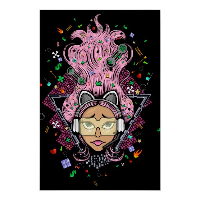 Pôster Gamer Girl (Frente)