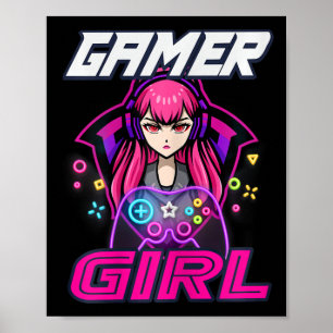 Poster Gamer Girl Video Game Women Gaming Lover Gift