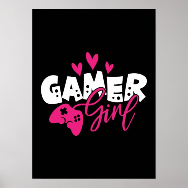 Poster Gamer Girl - Vídeo Gamer, Jogos, Vídeo Game, Jogo (Frente)