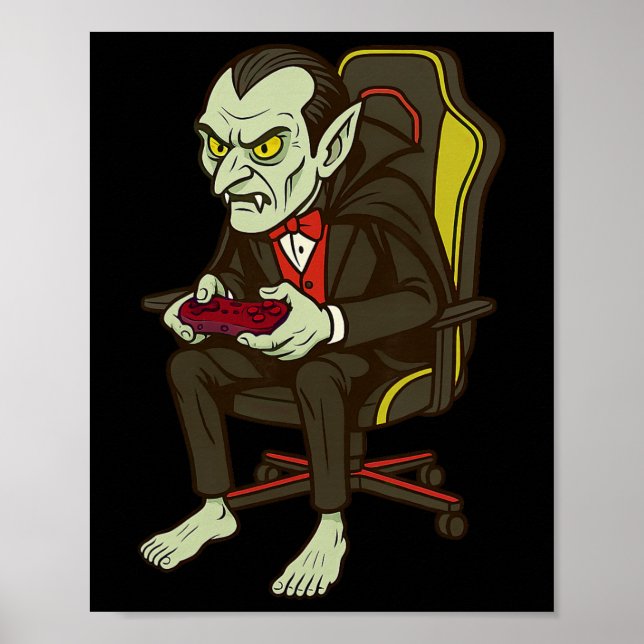 Poster Gamer Halloween Vampire Scary Game Game Bo (Frente)