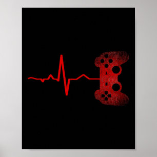 Poster Gamer Heartbeat Videos games Jogos Meninos