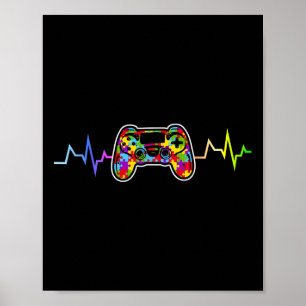 Poster Gamer Heartbeat Videos games Meninos Jovens Menino