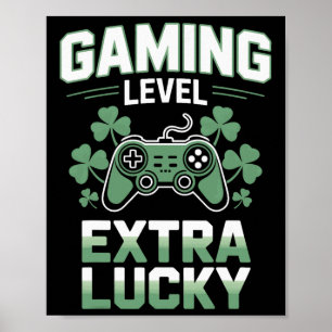 Poster Gamer Life Games Nível Extra Sortudo Para O Consol