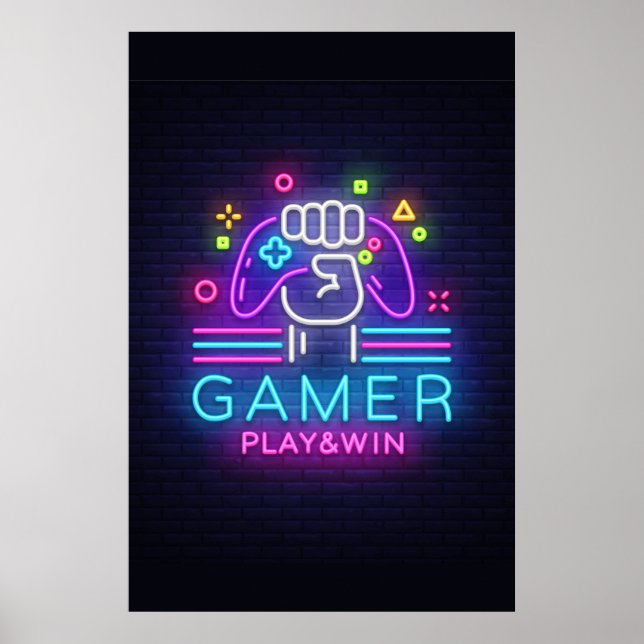 Poster Gamer Neon (Frente)