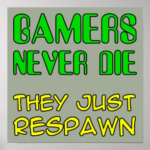 Pôster Gamer Nunca Morre Eles Ressuscitam Placa Sinal Pos
