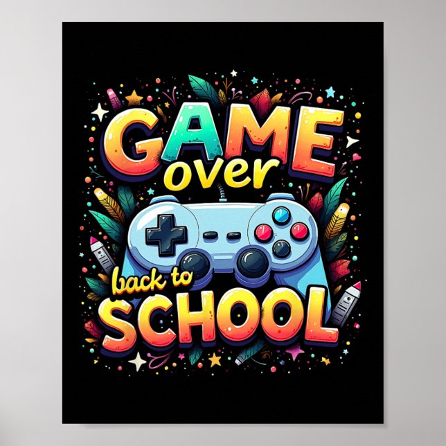Poster Gamer Pixel Game Over Student Back To School  (Frente)