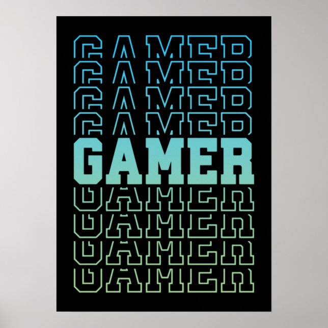 Poster Gamer Retro Old School - Jogos Engraçados (Frente)