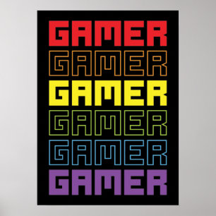 Poster Gamer Retro Old School - Jogos Engraçados