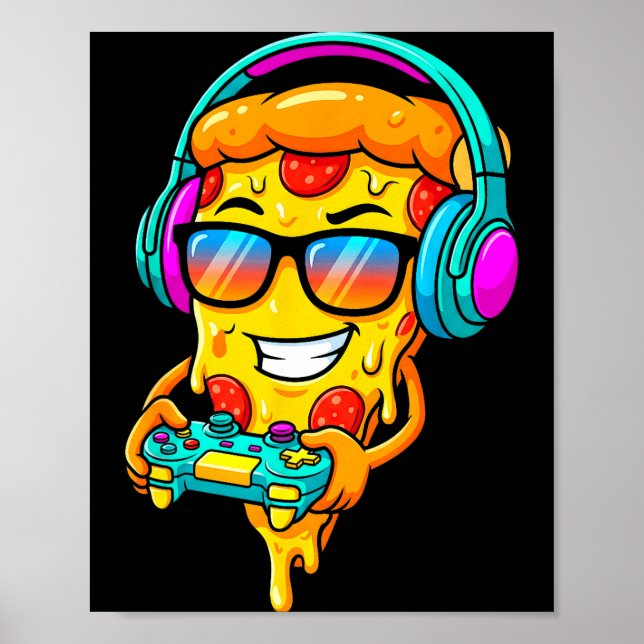 Poster Gamer Zza Slice Video Gaming Boy Enthusiast Gamer  (Frente)