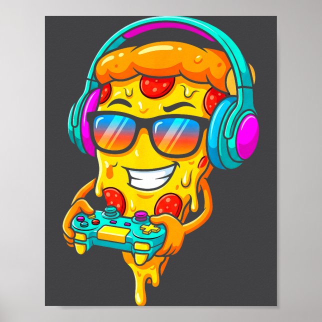 Poster Gamer Zza Slice Video Gaming Boy Enthusiast Gamer  (Frente)