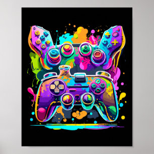 Poster Gamers Coloridos Coloridos de Drivers de Paint do
