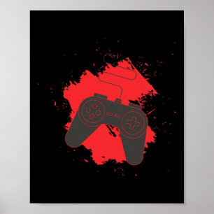 Poster Gamin Engraçado Controlador de Vídeo Jogo Gamer Di