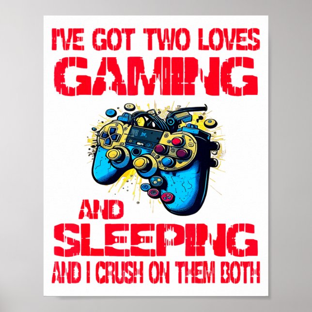 Poster Gaming And Sleeng Gamer Valentines Day Boys Kids  (Frente)