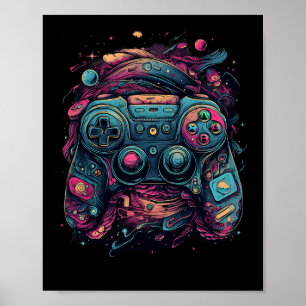 Poster Gaming De Controlador Jogo De Abstrato De Nerd De