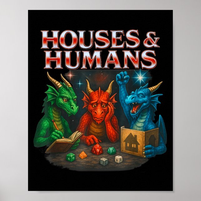Poster Gaming Houses And Humans Funny Game Rpg Gamer Men  (Frente)