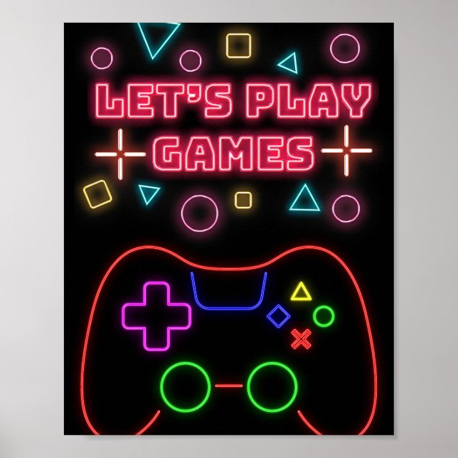 Poster Gaming Lets Play Games (Frente)
