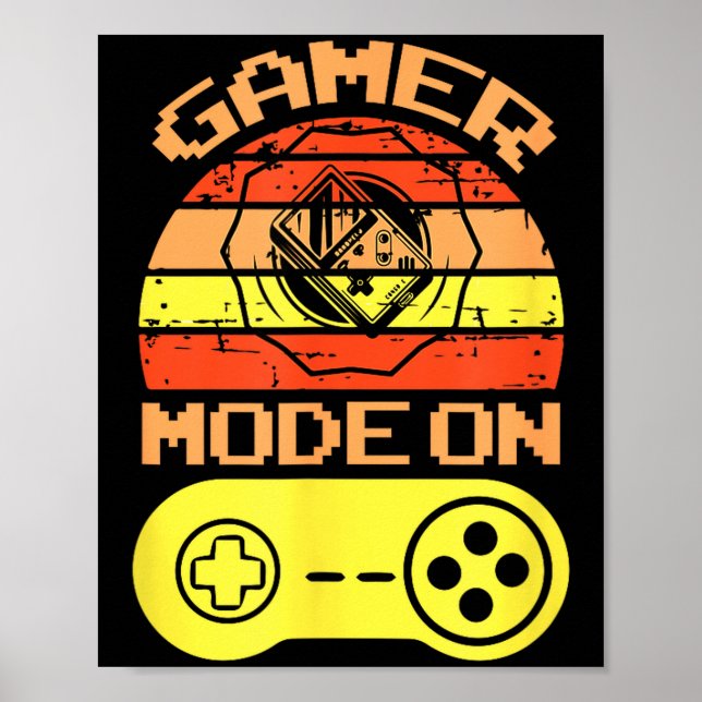 Poster Gaming Mode On Funny Game Quotes Gift For Players  (Frente)