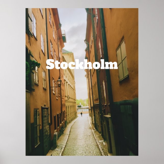 Poster Gamla Stan, Estocolmo Lembrança, Retro Europa  (Frente)