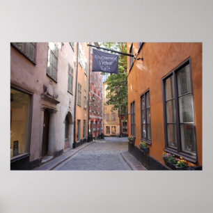 Pôster Gamla Stan, Éstocolmo, suecia; Cobblestone dos